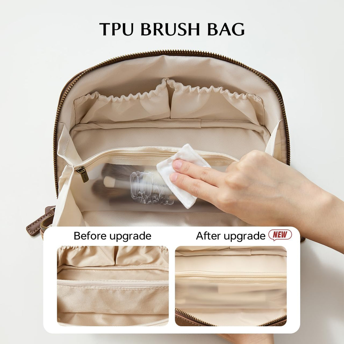 Travel Makeup Bag, Large Capacity Cosmetic Bag for Women, Waterproof PU Leather, Flat Open Portable Toiletry Bag for Skincare, Brushes & Travel Essentials - Colors B