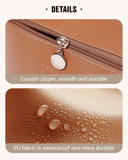 Travel Makeup Bag, Large Capacity Cosmetic Bag for Women, Waterproof PU Leather, Flat Open Portable Toiletry Bag for Skincare, Brushes & Travel Essentials - Colors B
