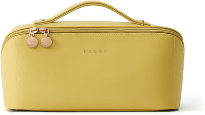 Travel Makeup Bag, Large Capacity Cosmetic Bag for Women, Waterproof PU Leather, Flat Open Portable Toiletry Bag for Skincare, Brushes & Travel Essentials - Colors B
