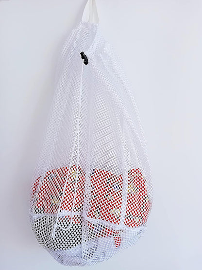Small Commercial Mesh Laundry Bag with Handle and Drawstring for Dormitory, Travelling, College,Apartment, Camping, RV, Machine Washable, Hanging Mesh Bag,20×17inc
