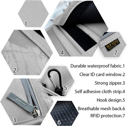 Travel Neck Wallet, RFID Blocking Passport Holder with Adjustable Neck Strap for Men and Women to Keep Cash, Credit Cards and Travel Documents Safe - Beige