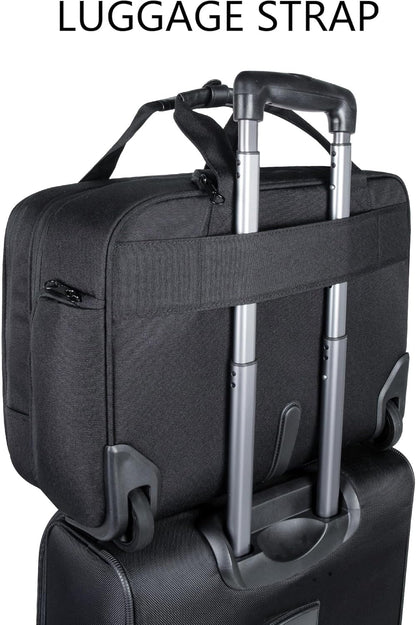 Rolling Laptop Bag Premium Rolling Briefcase Fits Up to 17.3 Inch Laptop Overnight Computer Bag with RFID Pockets for Travel/Business/Men/Women-Black