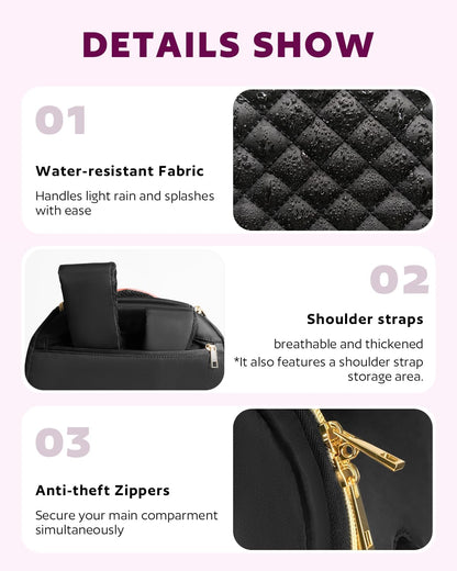 Small Rolling Backpack for Women with Wheels, Roller Laptop Travel Backpack, Lightweight Water Resistant Wheeled Underseat Carry On Luggage for Work and College, Black Purple