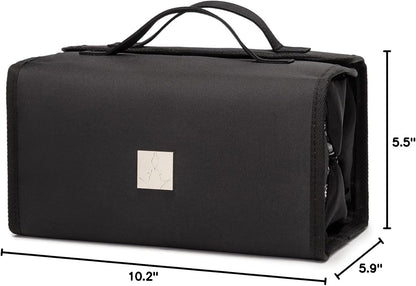 Roll Up Makeup Bag, Travel Toiletry Bag for Women with 4 Clear TSA Approved Pouches, Hanging Travel Organizer, Folding Cosmetic Bag for Men and Women