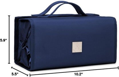 Roll Up Makeup Bag, Travel Toiletry Bag for Women with 4 Clear TSA Approved Pouches, Hanging Travel Organizer, Folding Cosmetic Bag for Men and Women