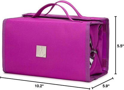 Roll Up Makeup Bag, Travel Toiletry Bag for Women with 4 Clear TSA Approved Pouches, Hanging Travel Organizer, Folding Cosmetic Bag for Men and Women