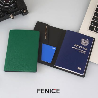 Classic Passport Cover Holder Wallet Case for Travel Essential RFID Blocking Vegan Leather Waterproof (BLACK)