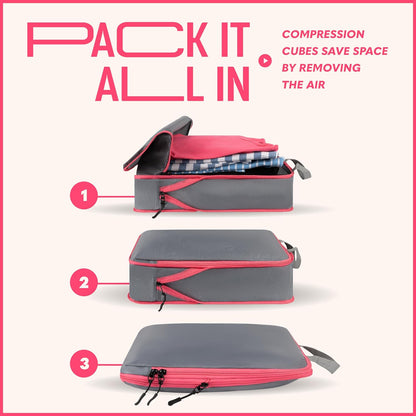 Compression, 4 Set/6 Set Packing Cubes for Carry on Suitcase, Organizer Bags Set