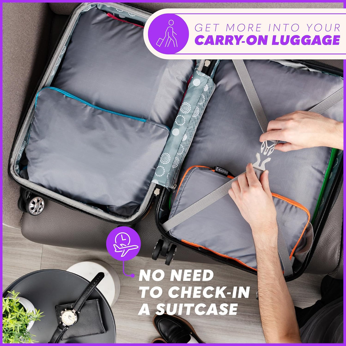 Compression, 4 Set/6 Set Packing Cubes for Carry on Suitcase, Organizer Bags Set