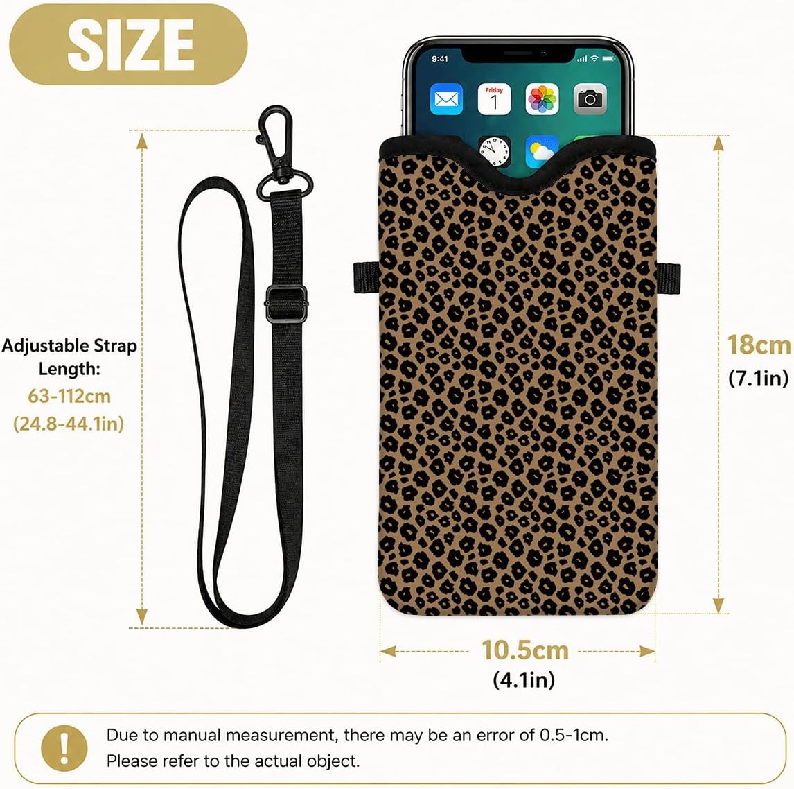 Neoprene Phone Sleeve Pouch Case Bag for Women Men with Crossbody Strap, 7.1x3.9 in, Shockproof Black Cat Mobile Protection Case Bag with Neck Lanyard, Black Cat Garden, Gift for Cats Lovers - Colors A