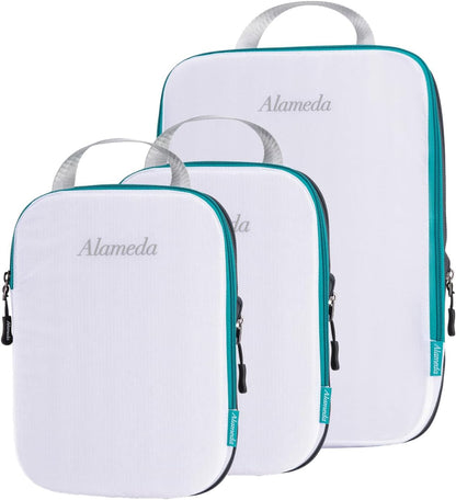 Travel Packing Cubes Set of 3 - Lightweight Compression Luggage Organizers, Durable Nylon with Double Zips for Suitcase, Carry-On Travel