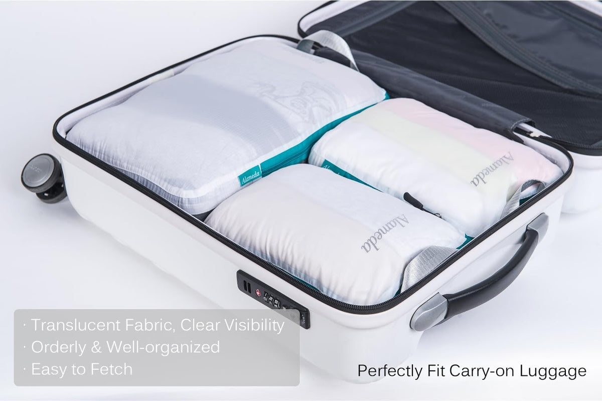 Travel Packing Cubes Set of 3 - Lightweight Compression Luggage Organizers, Durable Nylon with Double Zips for Suitcase, Carry-On Travel