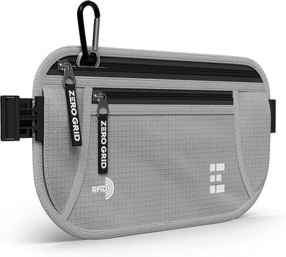 Money Belt for Secure Travel - RFID Blocking Slim Passport Holder - Hidden Waist Pouch for Cash, Credit Cards, Documents - Concealable Under Clothes, Water-Resistant Slim Fanny Pack for Men and Women