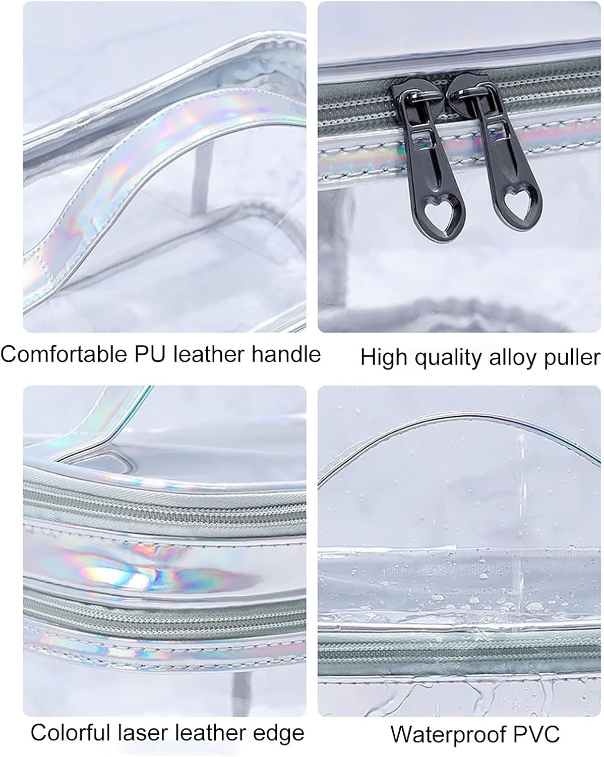 Clear Toiletry Bag, TSA Approved Clear Wideopen Large Makeup Organizer with Handle,Portable Transparent Lightweight Make Up Bags for Women for Toiletries Essentials Traveling Skincare Accessories