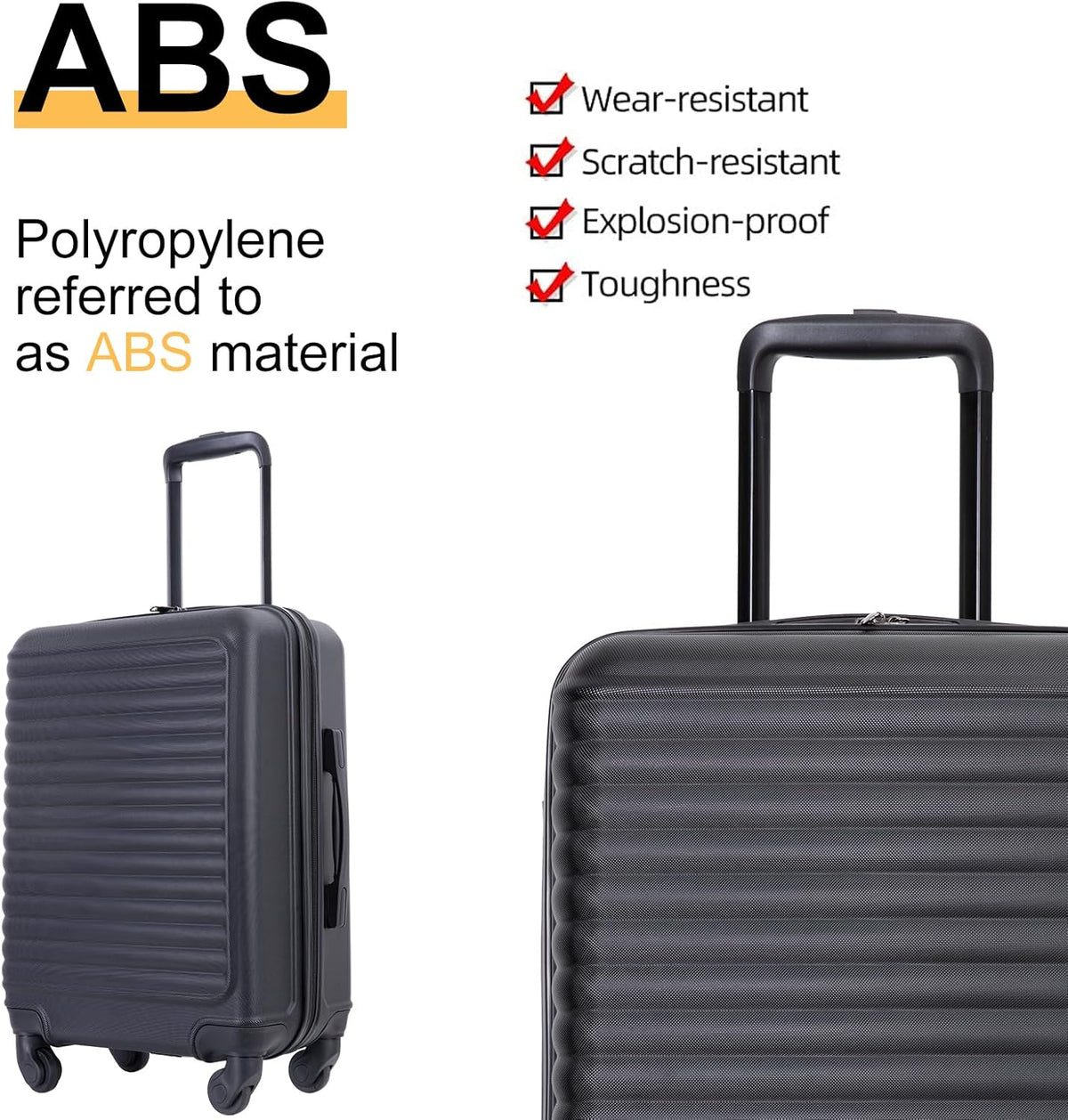 Hardshell Carry On Luggage Airline Approved 20" | Hardside Check-on Suitcase with Spinner Wheel,Small Travel Suitcase for Bussiness Trip and School