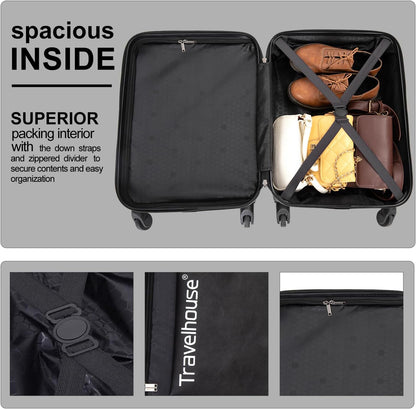 Hardshell Carry On Luggage Airline Approved 20" | Hardside Check-on Suitcase with Spinner Wheel,Small Travel Suitcase for Bussiness Trip and School