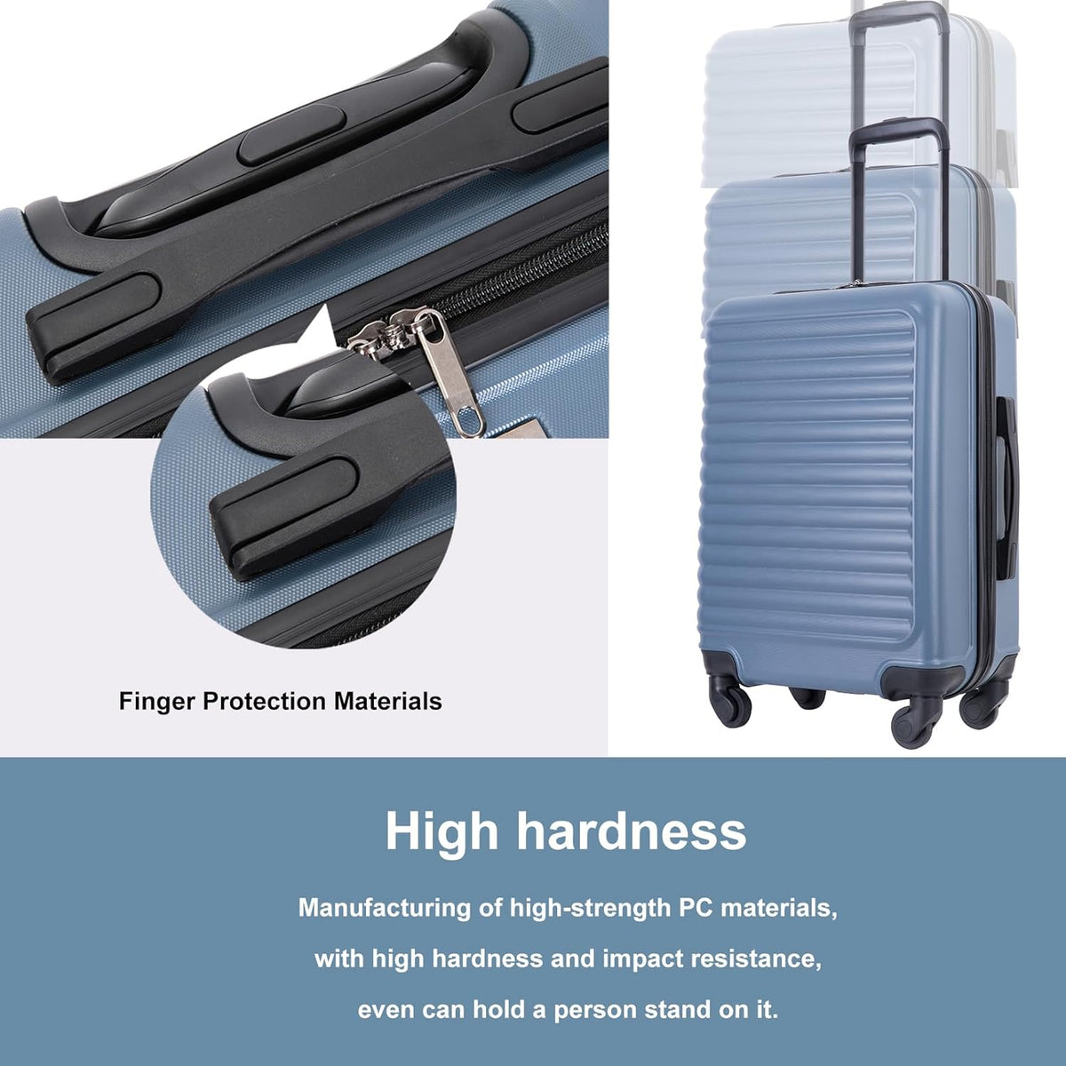 Hardshell Carry On Luggage Airline Approved 20" | Hardside Check-on Suitcase with Spinner Wheel,Small Travel Suitcase for Bussiness Trip and School