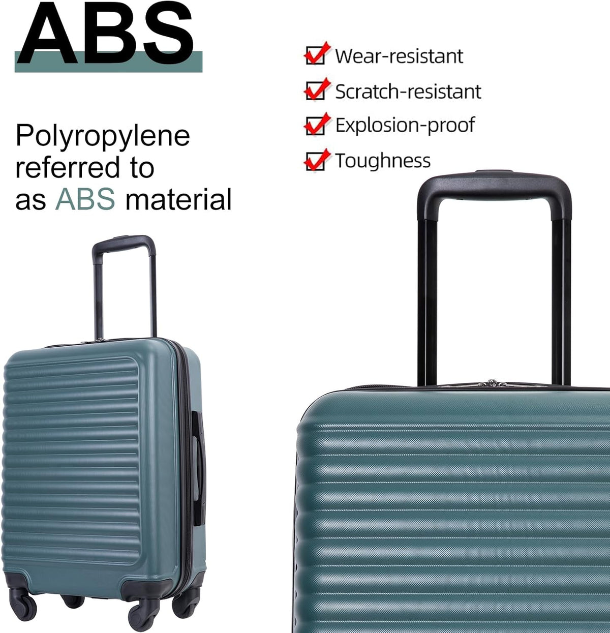Hardshell Carry On Luggage Airline Approved 20" | Hardside Check-on Suitcase with Spinner Wheel,Small Travel Suitcase for Bussiness Trip and School