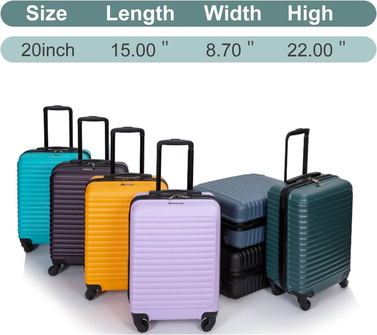 Hardshell Carry On Luggage Airline Approved 20" | Hardside Check-on Suitcase with Spinner Wheel,Small Travel Suitcase for Bussiness Trip and School