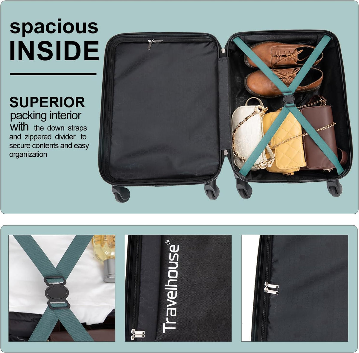 Hardshell Carry On Luggage Airline Approved 20" | Hardside Check-on Suitcase with Spinner Wheel,Small Travel Suitcase for Bussiness Trip and School