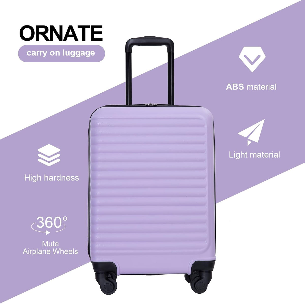 Hardshell Carry On Luggage Airline Approved 20" | Hardside Check-on Suitcase with Spinner Wheel,Small Travel Suitcase for Bussiness Trip and School