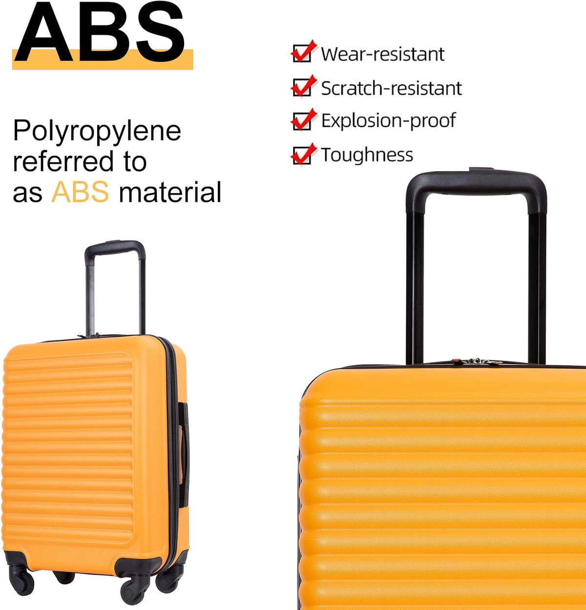 Hardshell Carry On Luggage Airline Approved 20" | Hardside Check-on Suitcase with Spinner Wheel,Small Travel Suitcase for Bussiness Trip and School