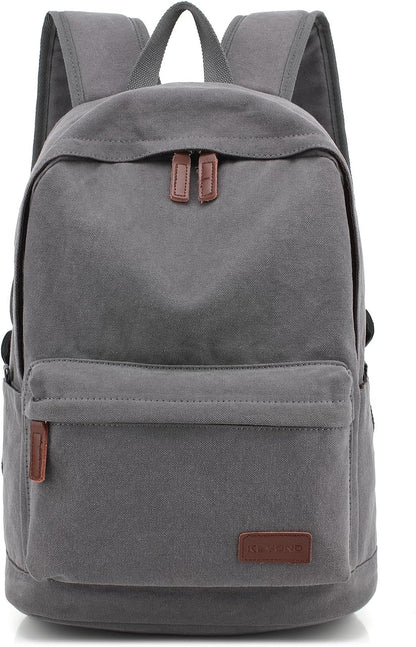 Casual Style Lightweight canvas Laptop Bag/Durable Travel backpacks/Rucksack for Men&Women/Fashion Backpack Fits 15 inch Notebook (Gray)