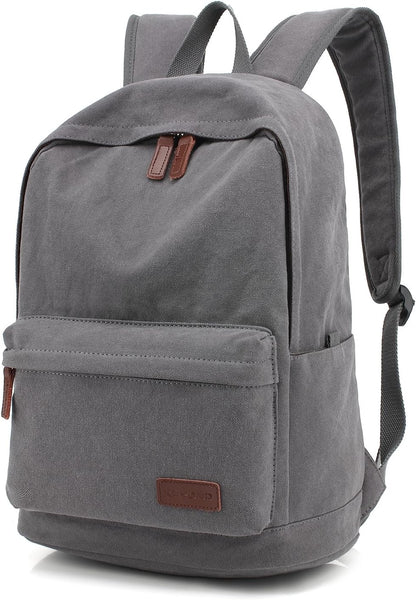 Casual Style Lightweight canvas Laptop Bag/Durable Travel backpacks/Rucksack for Men&Women/Fashion Backpack Fits 15 inch Notebook (Gray)