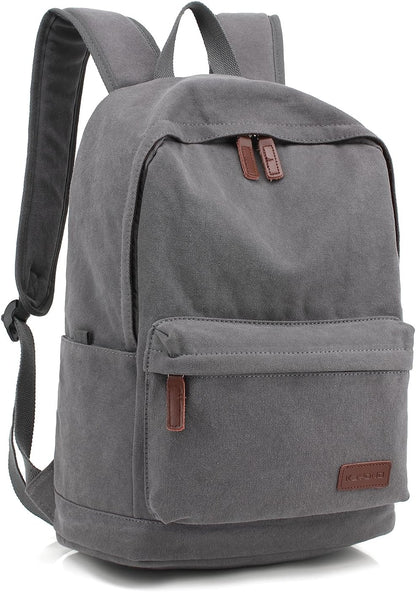 Casual Style Lightweight canvas Laptop Bag/Durable Travel backpacks/Rucksack for Men&Women/Fashion Backpack Fits 15 inch Notebook (Gray)