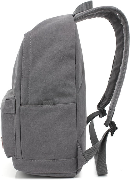 Casual Style Lightweight canvas Laptop Bag/Durable Travel backpacks/Rucksack for Men&Women/Fashion Backpack Fits 15 inch Notebook (Gray)