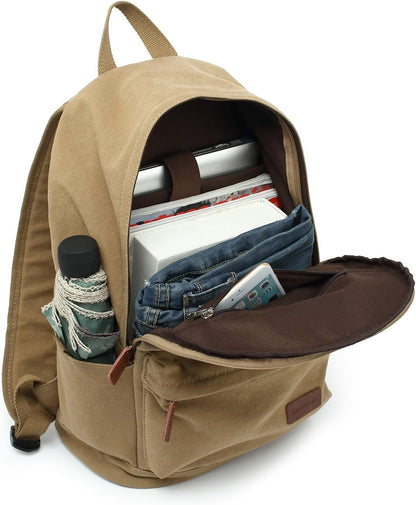Casual Style Lightweight canvas Laptop Bag/Durable Travel backpacks/Rucksack for Men&Women/Fashion Backpack Fits 15 inch Notebook (Gray)