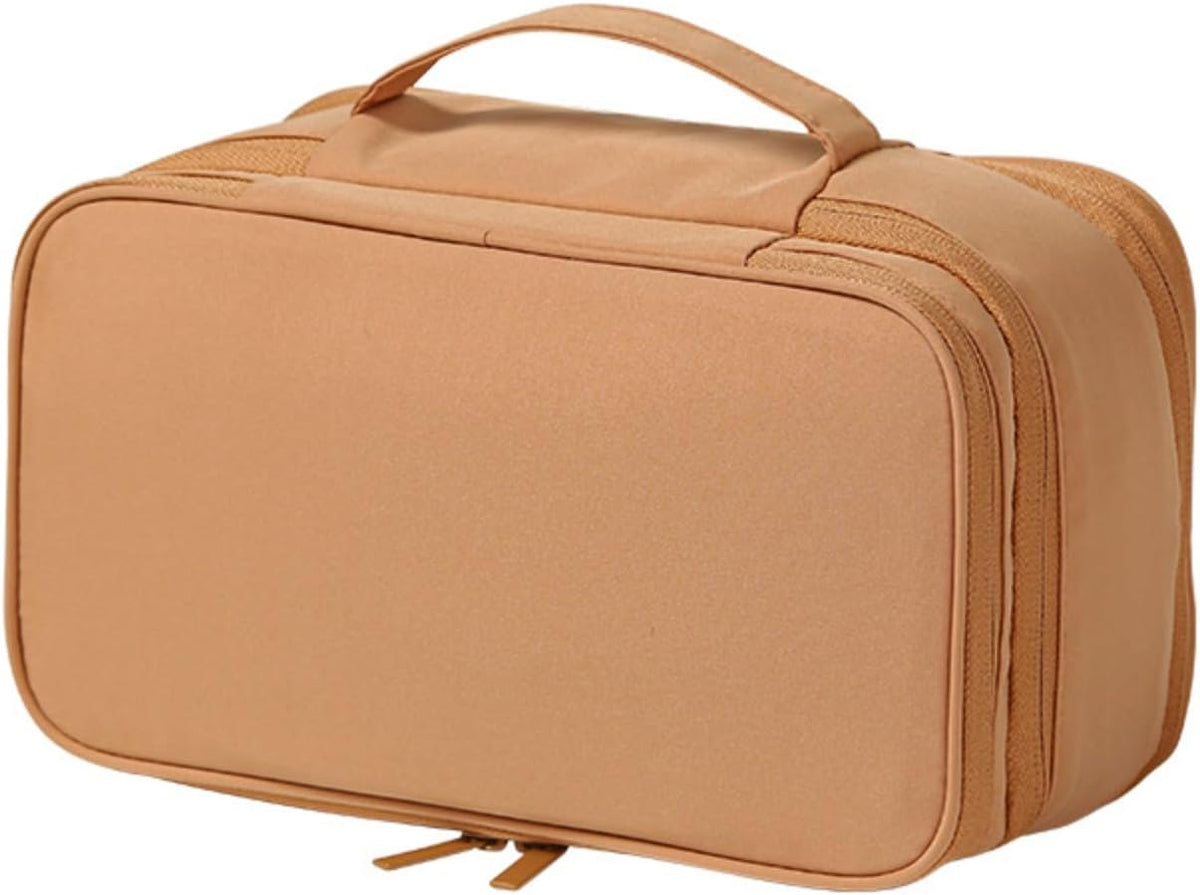 Bra Lingerie Travel Organizer Multifunctional Large Capacity Underwear Storage Bag Bra Holder for Travel Intimates Case (beige)