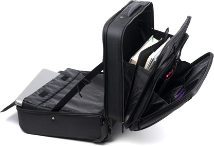 Rolling Laptop Briefcase Wheeled Overnight Carry on Bag Up to 15.6 Inches Notebook - Carries Legal Size Files