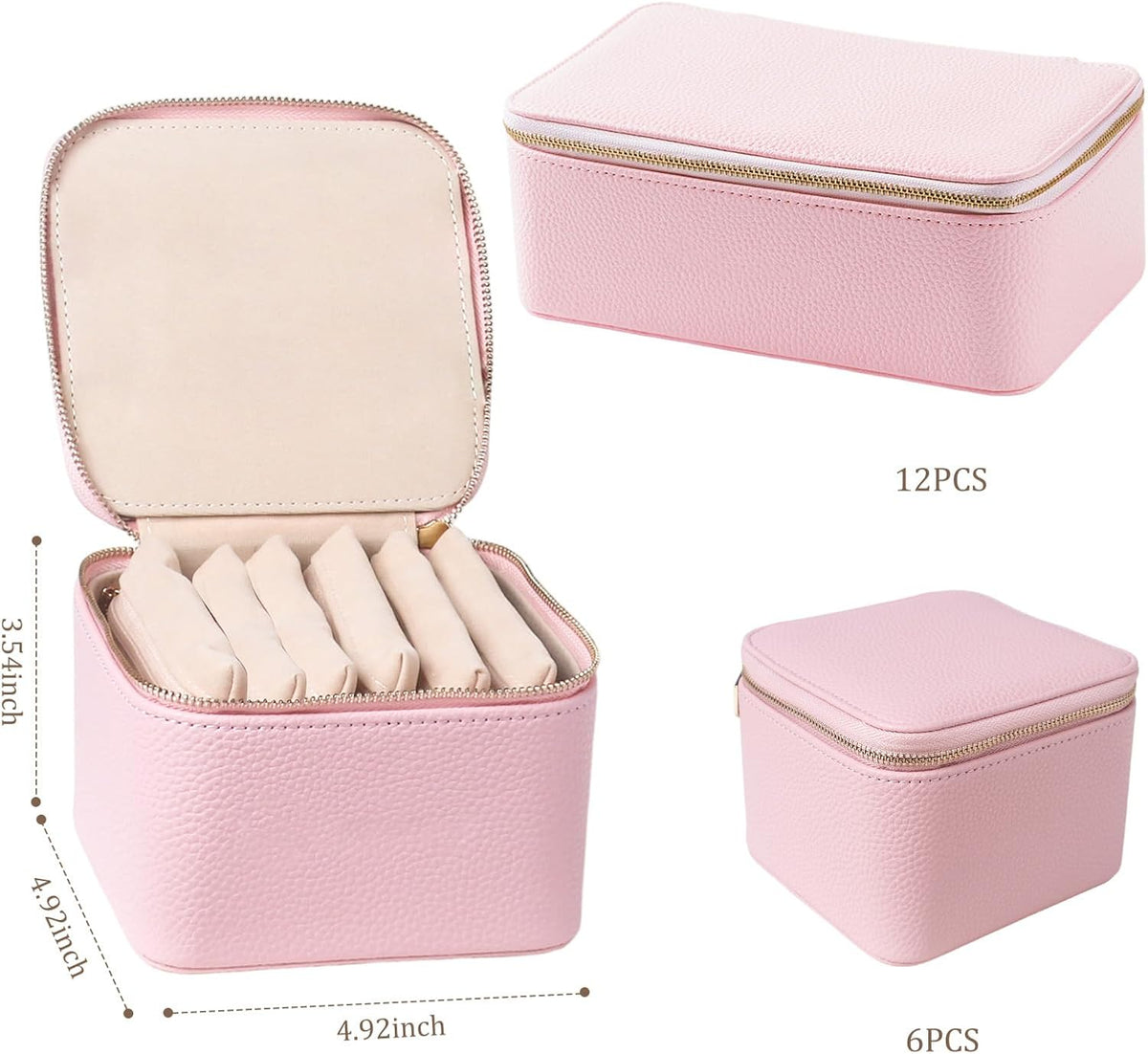 Travel Jewelry Organizer, Travel Jewelry Box with 12 Velvet Zipped Pouches Bags for Jewelries Necklaces Rings Earrings Sorting Storage for Women Girl Gifts, Butter Yellow