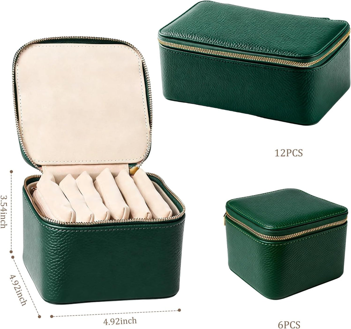 Travel Jewelry Organizer, Travel Jewelry Box with 12 Velvet Zipped Pouches Bags for Jewelries Necklaces Rings Earrings Sorting Storage for Women Girl Gifts, Butter Yellow