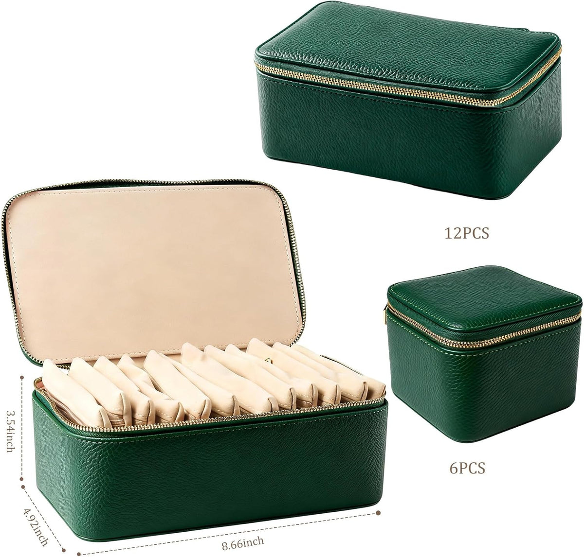 Travel Jewelry Organizer, Travel Jewelry Box with 12 Velvet Zipped Pouches Bags for Jewelries Necklaces Rings Earrings Sorting Storage for Women Girl Gifts, Butter Yellow