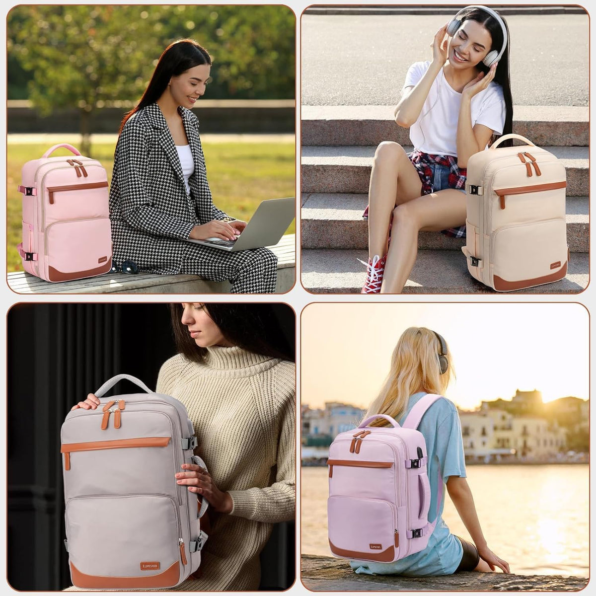 40L Travel Backpack, Water-Resistant Carry On Backpack for Men Women, Business Laptop Backpack for Trips & Commutes, Fits 15.6/17.3 Inch Laptop