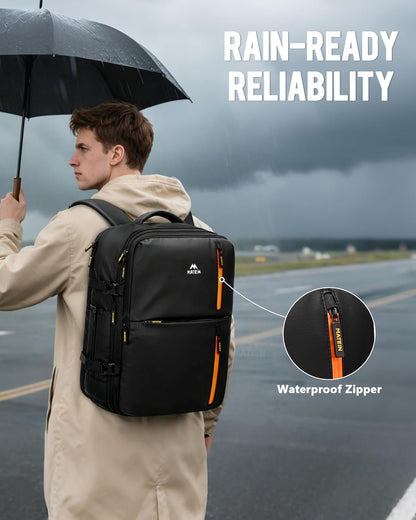 Personal Item Travel Backpack 18x14x8 for Spirit Airlines, Black | Shoe Compartment Detachable, Expandable, Underseat Backpack, Fit 17" Laptop, Airplane Approved, Carry on Bag Luggage, Mochila