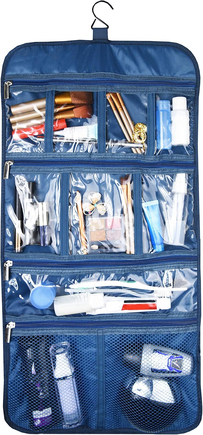 Premium Hanging Toiletry Bag for Travel - Cosmetic, Jewelry, Toiletry, Makeup & Accessory Storage Organizer Bag, Large Size for Women & Men