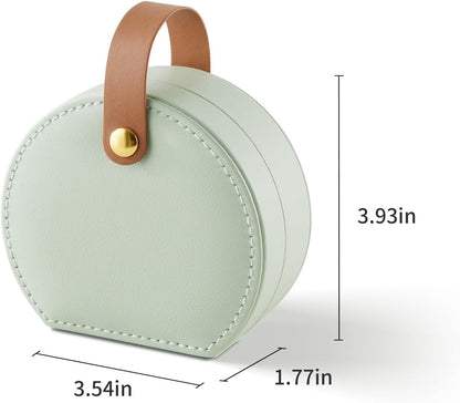 Small Travel Jewelry Case, Portable Jewelry Organizer Box for Necklace Rings Earrings, Travel Essentials Jewelry Storage for Women Girls, Green
