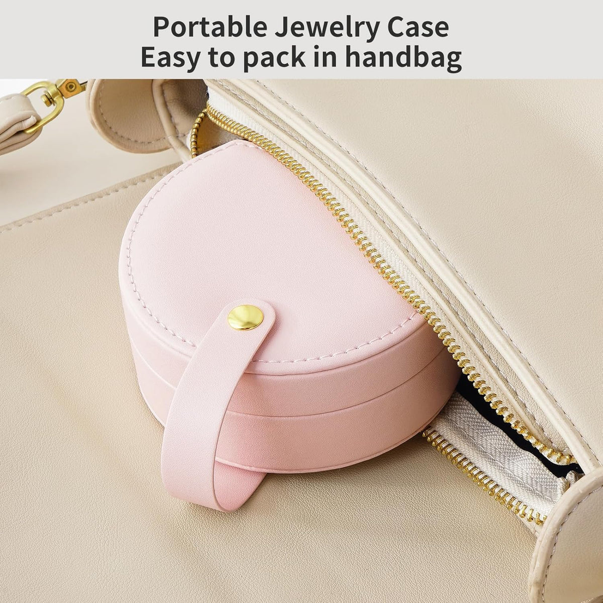 Small Travel Jewelry Case, Portable Jewelry Organizer Box for Necklace Rings Earrings, Travel Essentials Jewelry Storage for Women Girls, Green