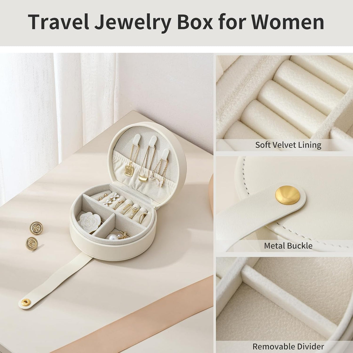 Small Travel Jewelry Case, Portable Jewelry Organizer Box for Necklace Rings Earrings, Travel Essentials Jewelry Storage for Women Girls, Green