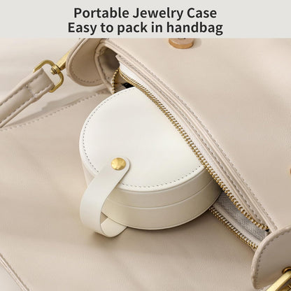 Small Travel Jewelry Case, Portable Jewelry Organizer Box for Necklace Rings Earrings, Travel Essentials Jewelry Storage for Women Girls, Green
