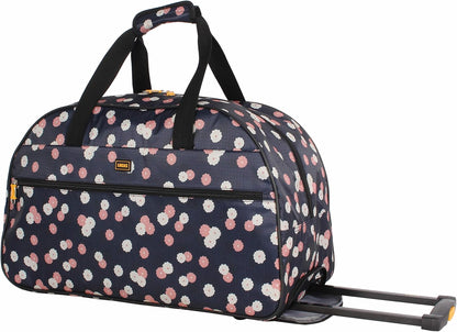 Designer Carry On Luggage Collection - Lightweight Pattern 22 Inch Duffel Bag- Weekender Overnight Business Travel Suitcase with 2- Rolling Wheels (Poly Purple)