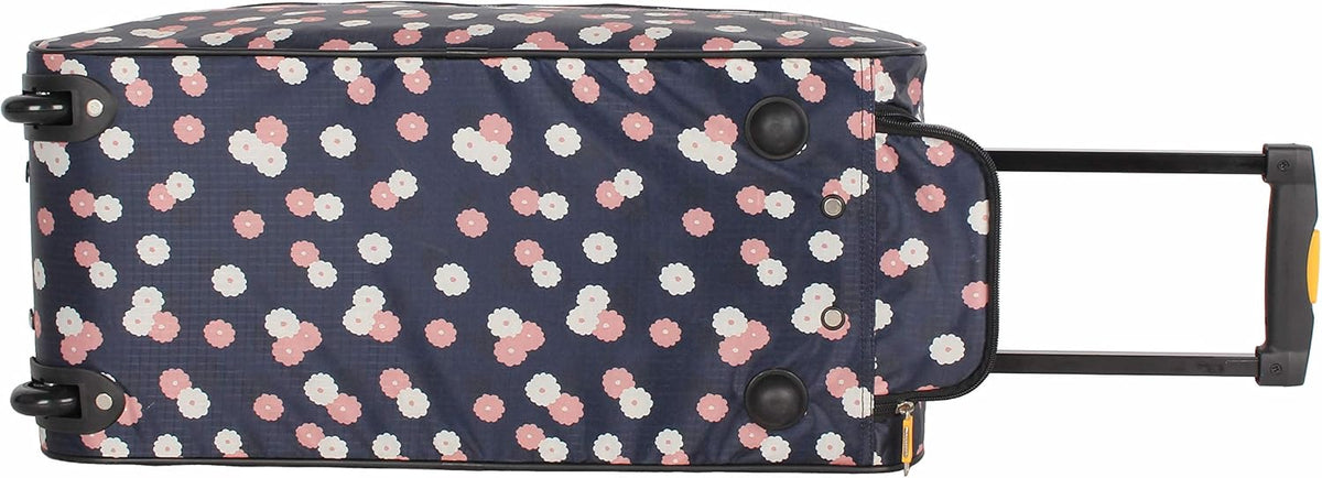 Designer Carry On Luggage Collection - Lightweight Pattern 22 Inch Duffel Bag- Weekender Overnight Business Travel Suitcase with 2- Rolling Wheels (Poly Purple)