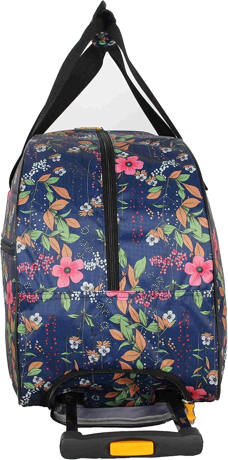 Designer Carry On Luggage Collection - Lightweight Pattern 22 Inch Duffel Bag- Weekender Overnight Business Travel Suitcase with 2- Rolling Wheels (Poly Purple)
