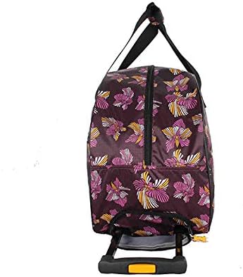 Designer Carry On Luggage Collection - Lightweight Pattern 22 Inch Duffel Bag- Weekender Overnight Business Travel Suitcase with 2- Rolling Wheels (Poly Purple)