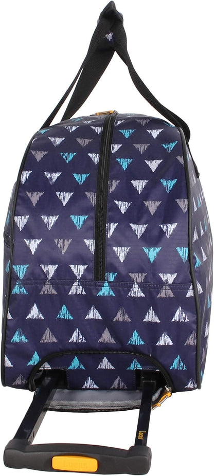 Designer Carry On Luggage Collection - Lightweight Pattern 22 Inch Duffel Bag- Weekender Overnight Business Travel Suitcase with 2- Rolling Wheels (Poly Purple)