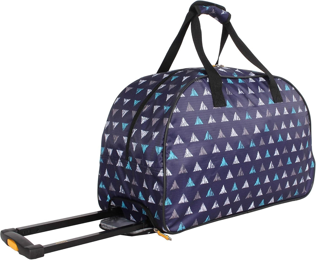 Designer Carry On Luggage Collection - Lightweight Pattern 22 Inch Duffel Bag- Weekender Overnight Business Travel Suitcase with 2- Rolling Wheels (Poly Purple)