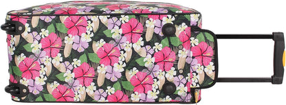 Designer Carry On Luggage Collection - Lightweight Pattern 22 Inch Duffel Bag- Weekender Overnight Business Travel Suitcase with 2- Rolling Wheels (Poly Purple)